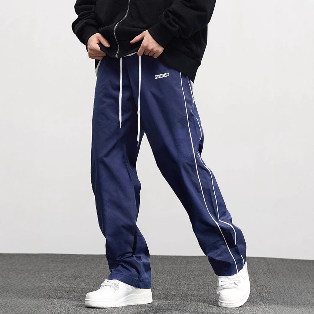 Pantalon de loisirs décontracté multifonctionnel pour homme avec coutures latérales contrastantes Chic und Stil