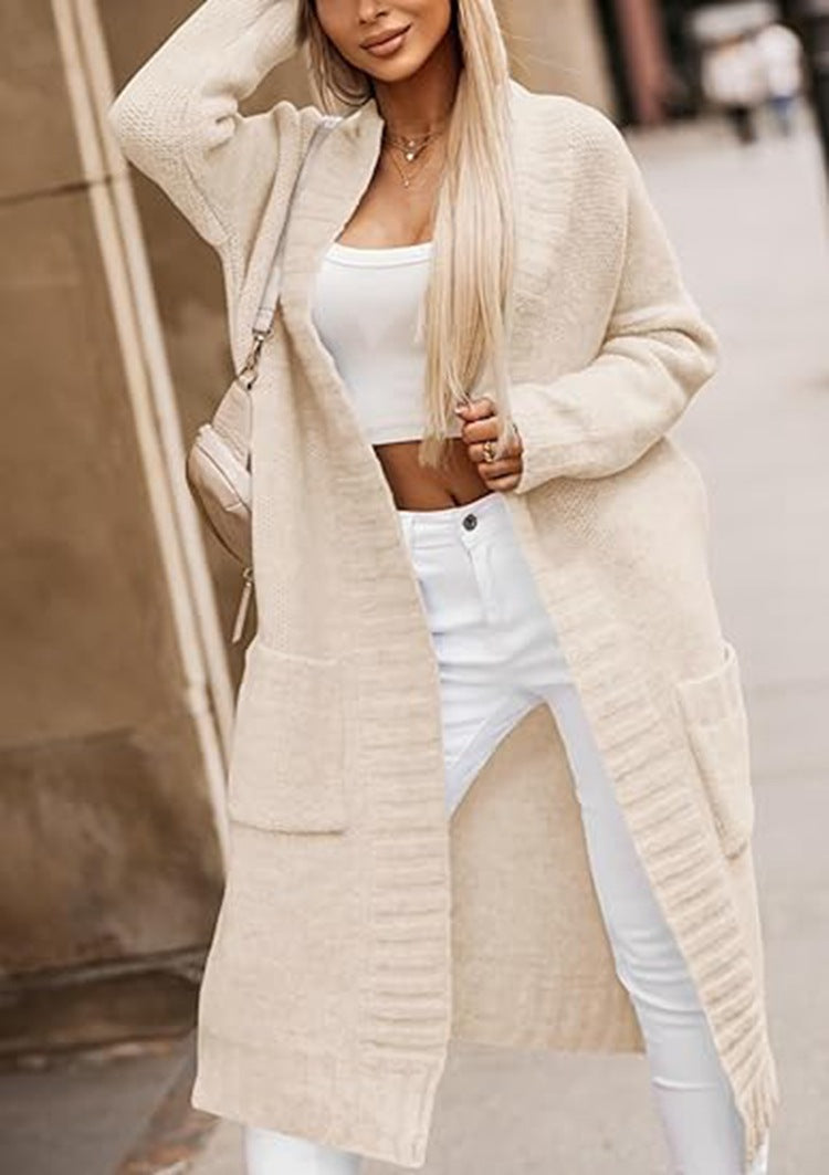 Veste longue pour femme en tricot avec poches profondes et coupe ouverte Chic und Stil