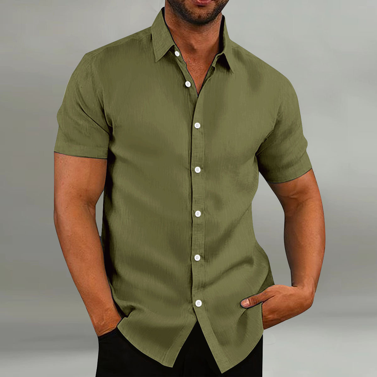 Chemise de loisirs à manches courtes pour hommes avec patte de boutonnage Chic und Stil