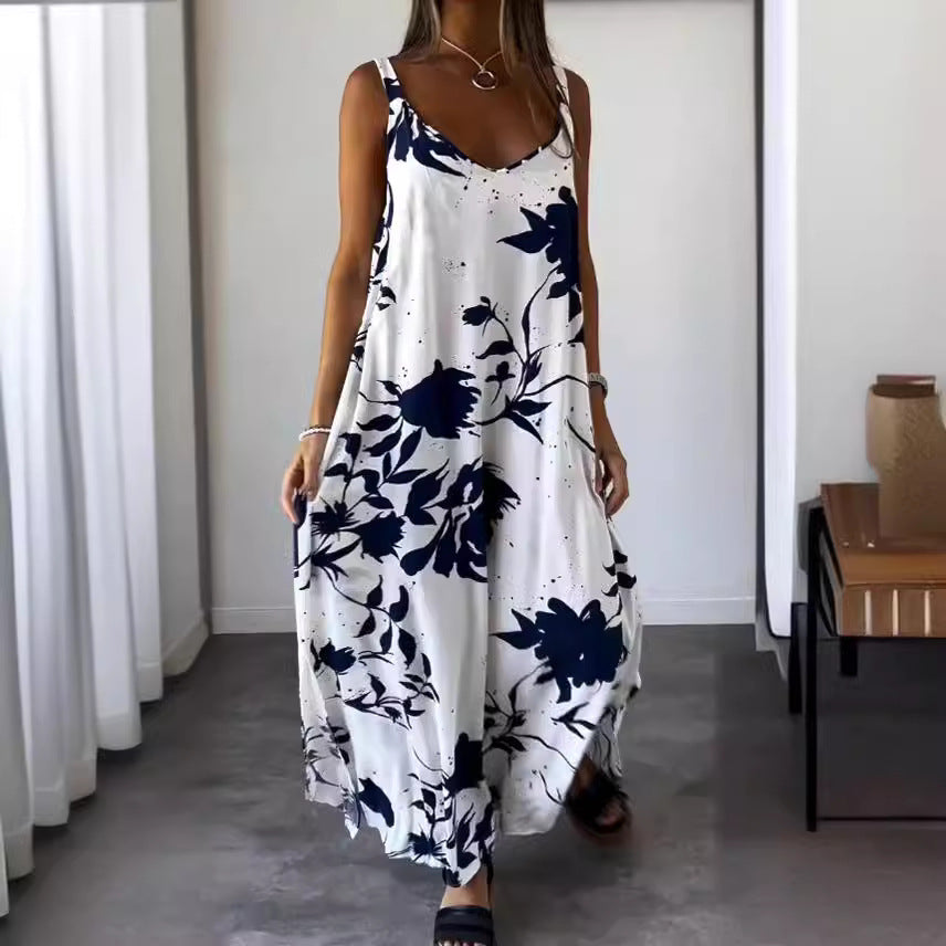 Robe maxi pour dames avec motif floral et coupe fluide Chic und Stil