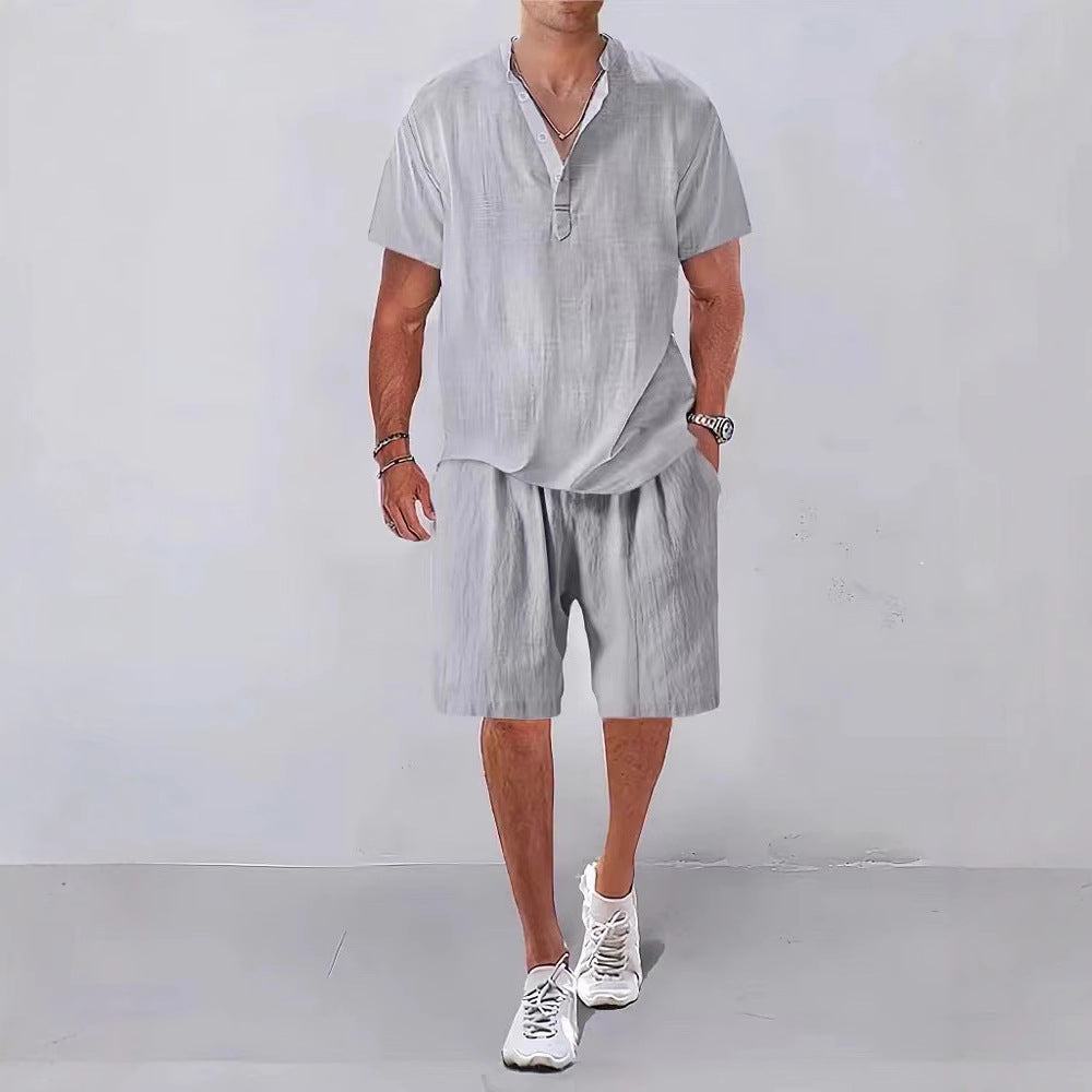 Hommes Décontracté Détente Ajustement Lin Ensemble Chic und Stil