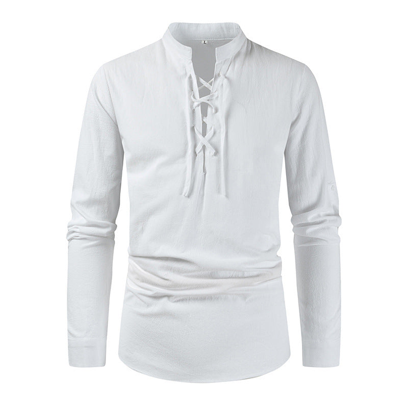 Chemise à manches longues décontractée pour hommes avec fermeture à lacets Chic und Stil