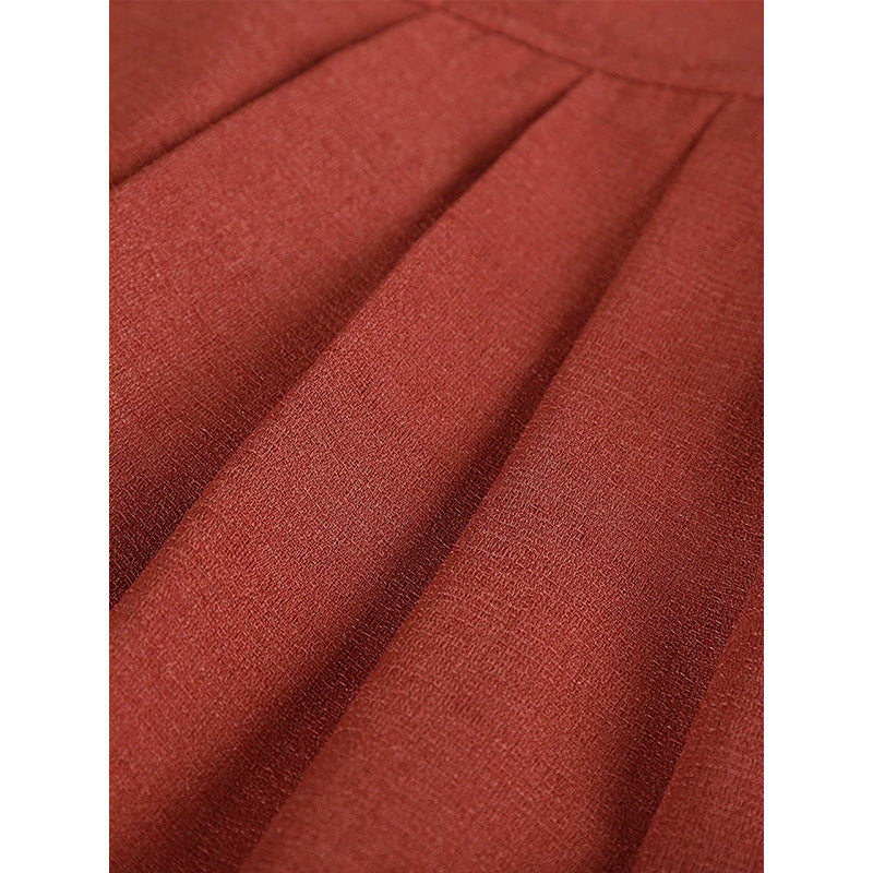 Robe midi à manches bouffantes élégante pour femmes Chic und Stil