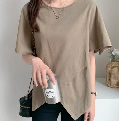 T-shirt décontracté pour femmes avec ourlet haut et bas Chic und Stil
