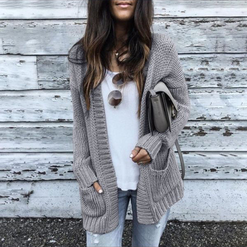 Cardigan en grosse maille pour femmes avec coupe décontractée et poches pratiques Chic und Stil