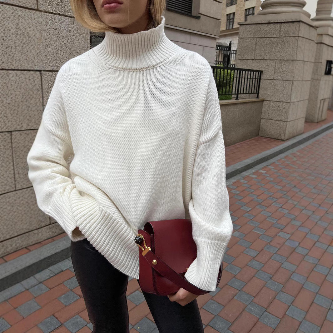 Pull à col roulé surdimensionné pour femmes en tricot doux Chic und Stil