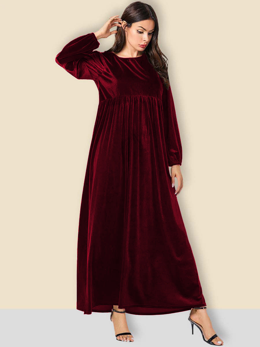 Robe maxi pour femmes en velours luxueux avec élégant drapé Chic und Stil