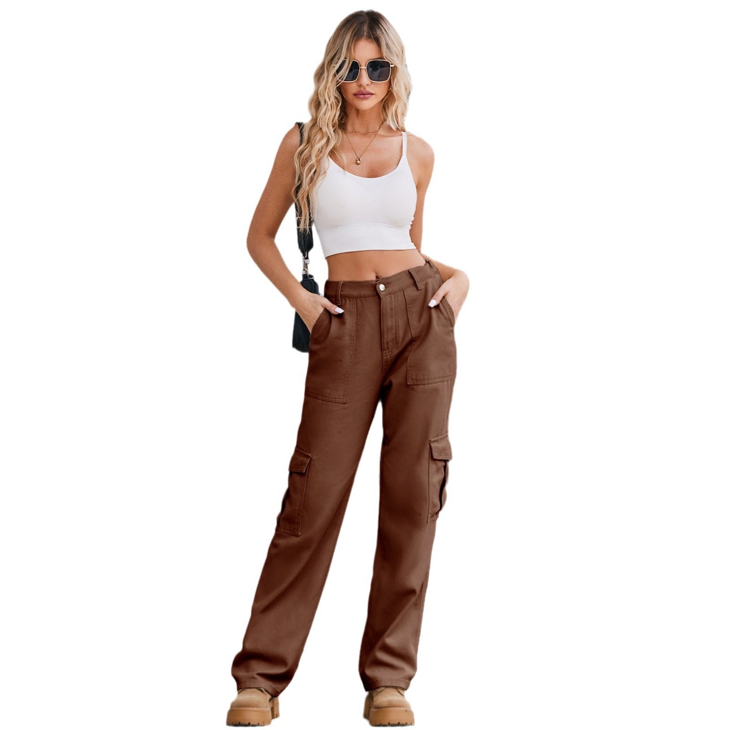 Chic and Stylish High Waisted Women's Cargo Pants