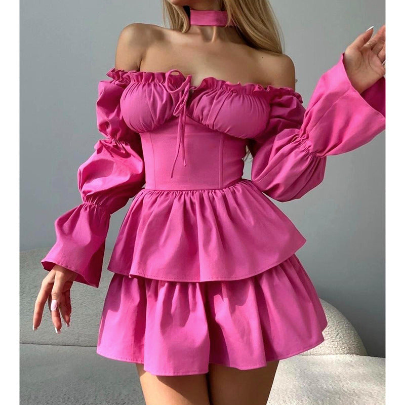 Robe mini décontractée à volants pour femmes avec ourlet volant Chic und Stil
