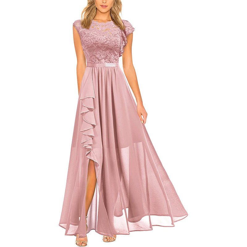 Robe de soirée élégante en dentelle et en chiffon pour femmes Chic und Stil