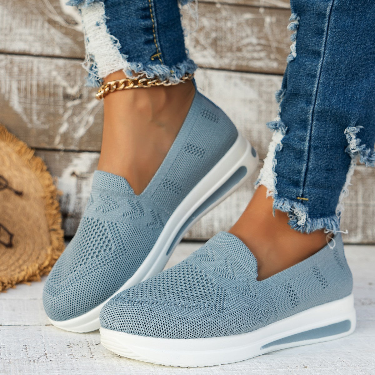 Baskets à enfiler pour femmes avec dessus en mesh respirant et semelle rembourrée Chic und Stil