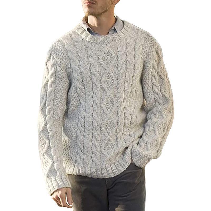Pull en grosse maille pour homme avec motif en relief classique Chic und Stil