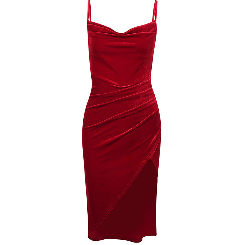 Robe sous-vêtement Bodycon en velours pour femmes Chic und Stil