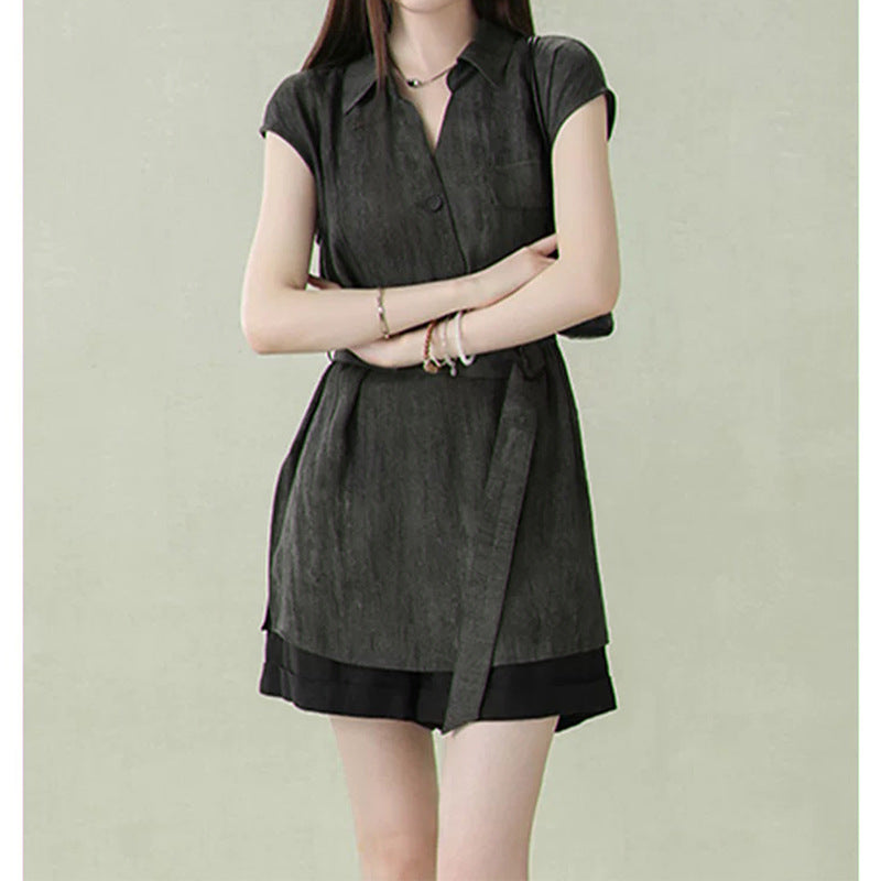 Tunique boutonnée ceinturée pour femmes Chic und Stil