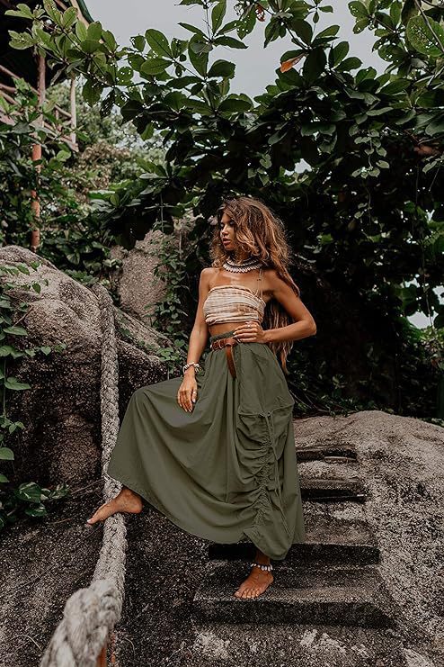 Jupe maxi décontractée pour femmes avec poches latérales pratiques et passants de ceinture Chic und Stil