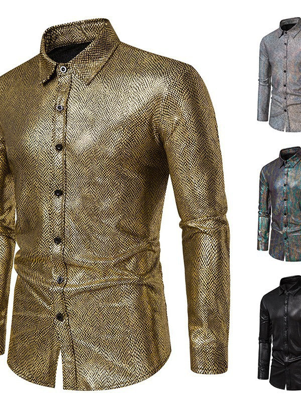 Chemise élégante pour homme en matériau brillant avec une coupe moderne Chic und Stil