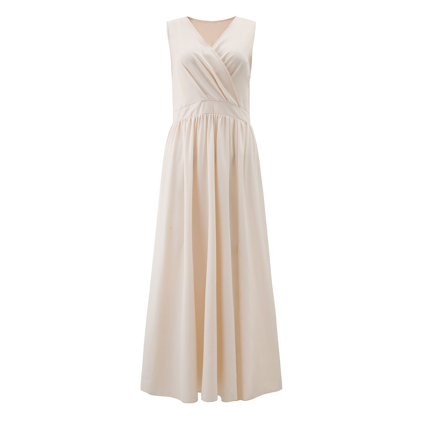 Dames Robe Maxi Élégante avec Design de Drapé Raffiné et Tissu Fluide Chic und Stil