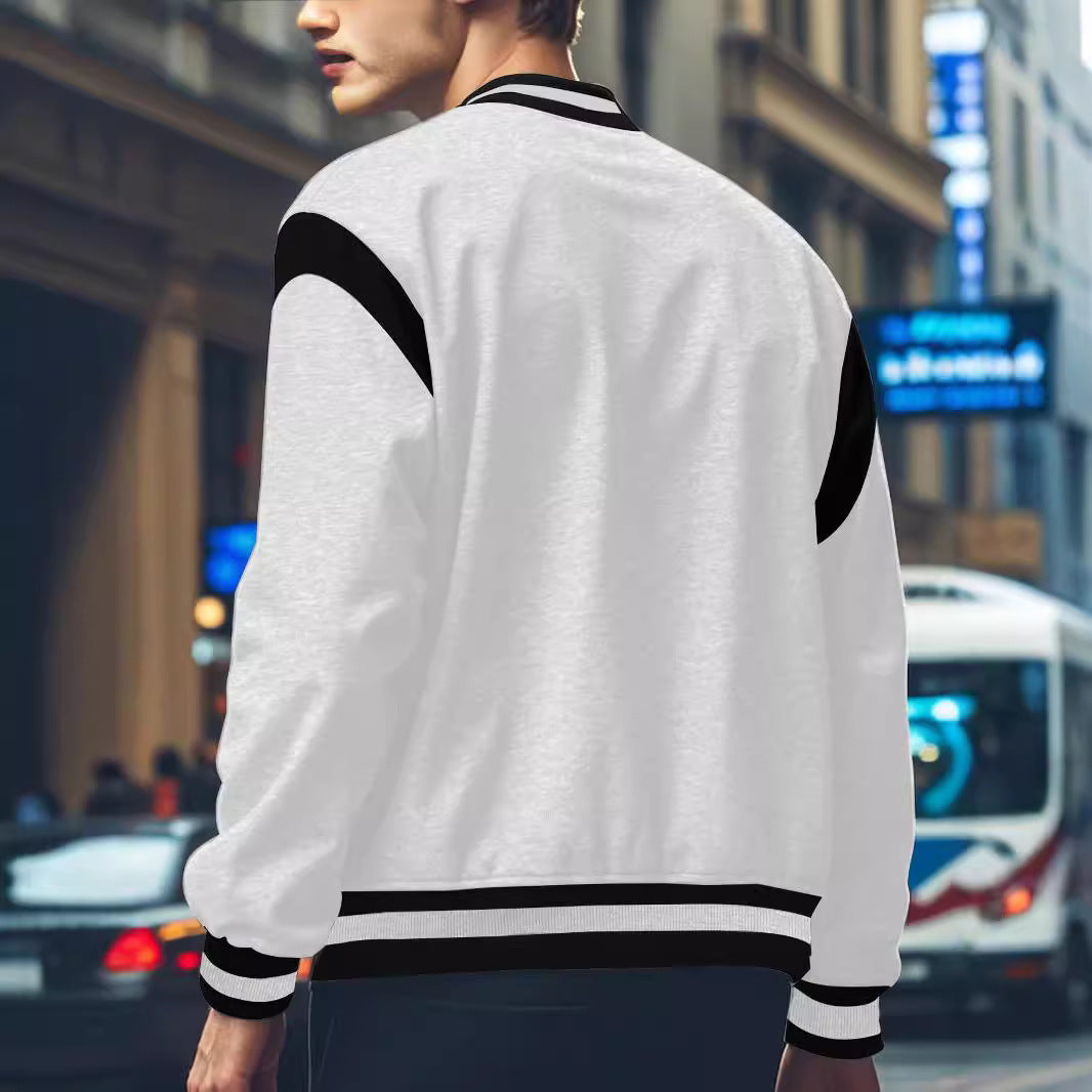 Veste bomber sportive pour homme avec des manches contrastées et des boutons de haute qualité Chic und Stil