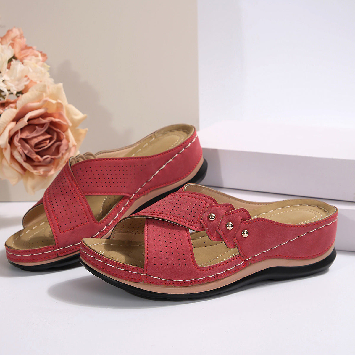 Sandales slides confort pour dames Chic und Stil