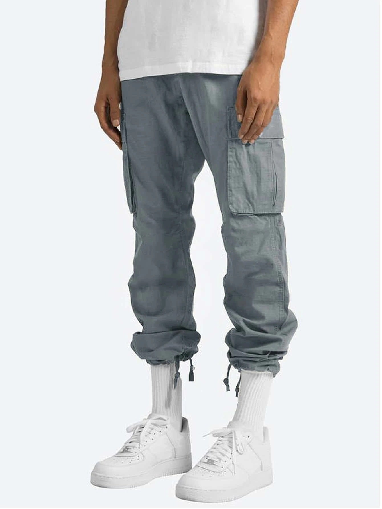 Pantalon cargo pour hommes avec poches latérales pratiques et taille réglable Chic und Stil