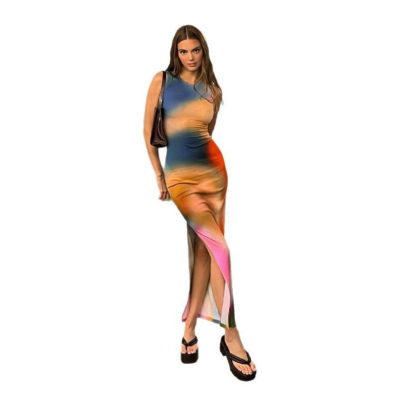 Robe maxi halter floral élégante pour femmes Chic und Stil