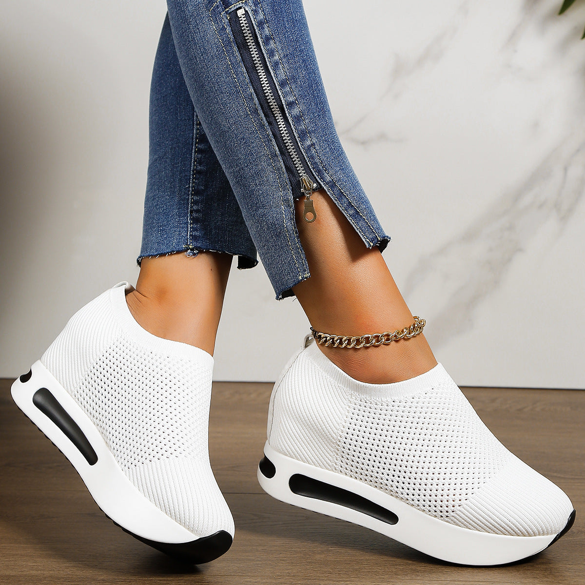 Baskets compensées respirantes pour dames Chic und Stil