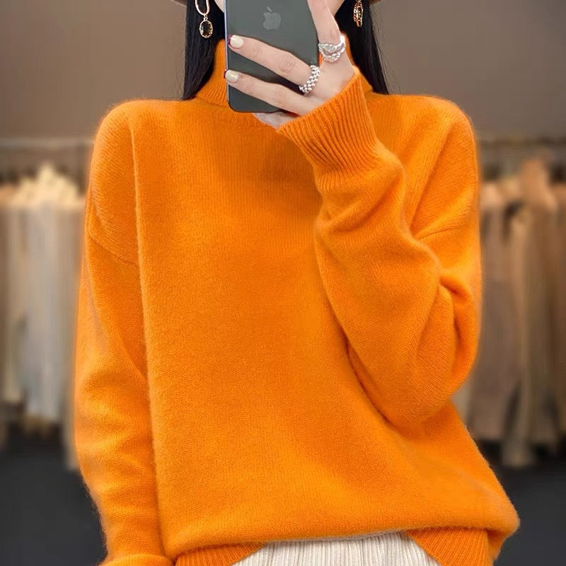 Casual turtleneck pullover for women in fine knit Chic und Stil