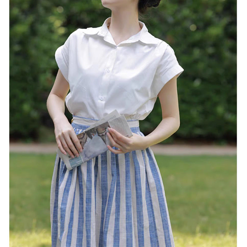 Blouse à manches courtes boutonnée pour femme Chic und Stil