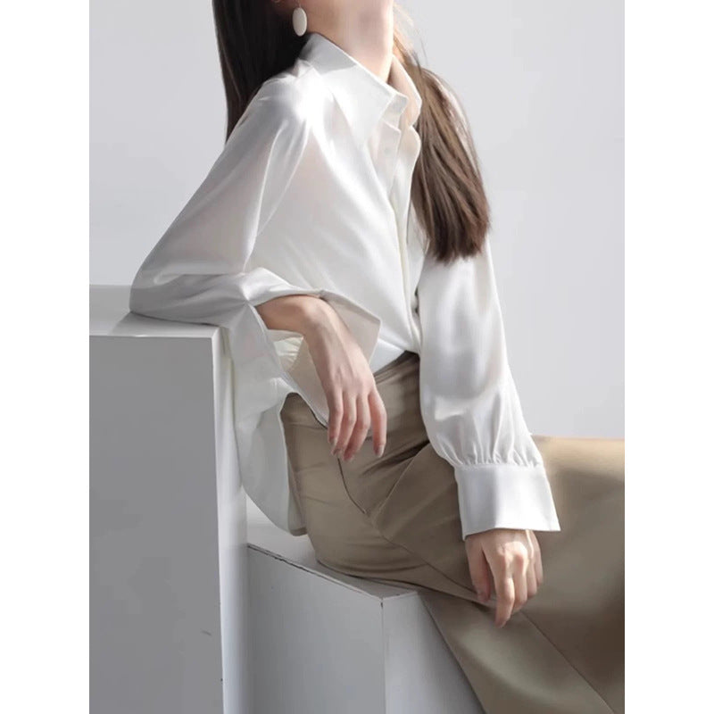 Blouse en soie à boutons pour femmes Chic und Stil