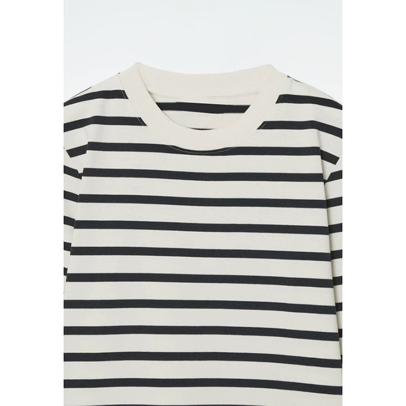 Haut à manches longues rayé classique pour femmes Chic und Stil