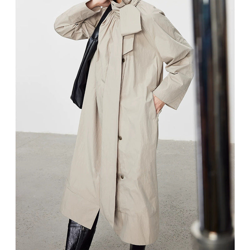 Manteau utilitaire long pour femmes avec nœud ajustable Chic und Stil
