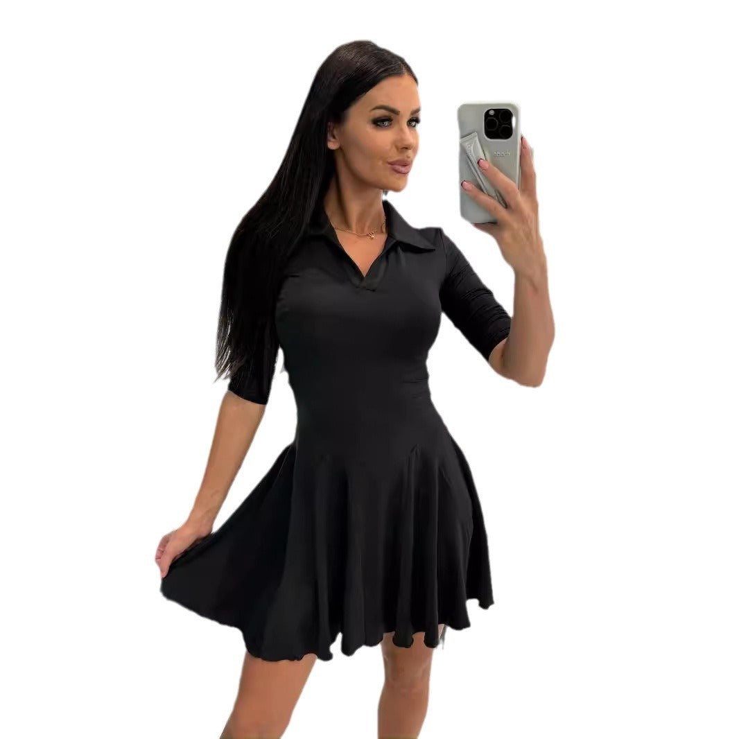 Robe évasée style polo pour femmes Chic und Stil