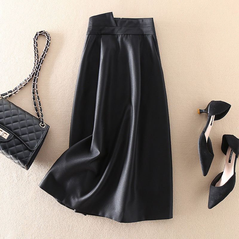 Jupe maxi plissée pour femmes avec taille haute Chic und Stil