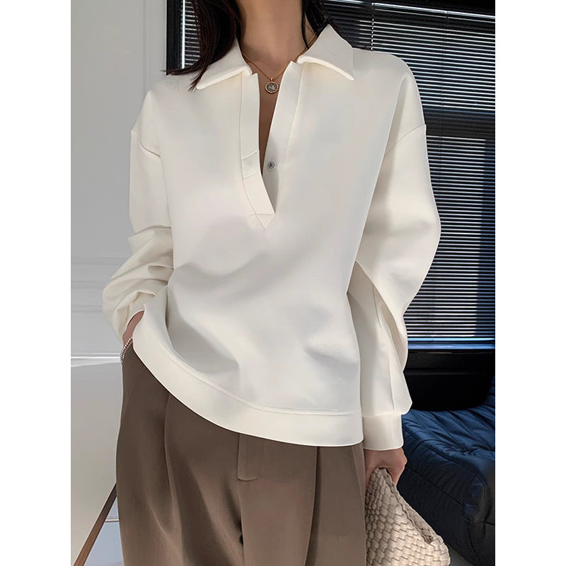 Sweat-shirt surdimensionné à col pour femmes Chic und Stil