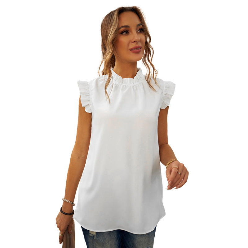 Chemisier femme avec volants et col montant Chic und Stil