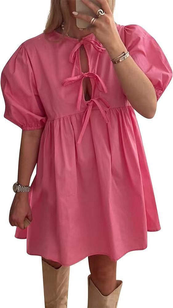 Robe mini à motif léopard froncé pour femmes Chic und Stil