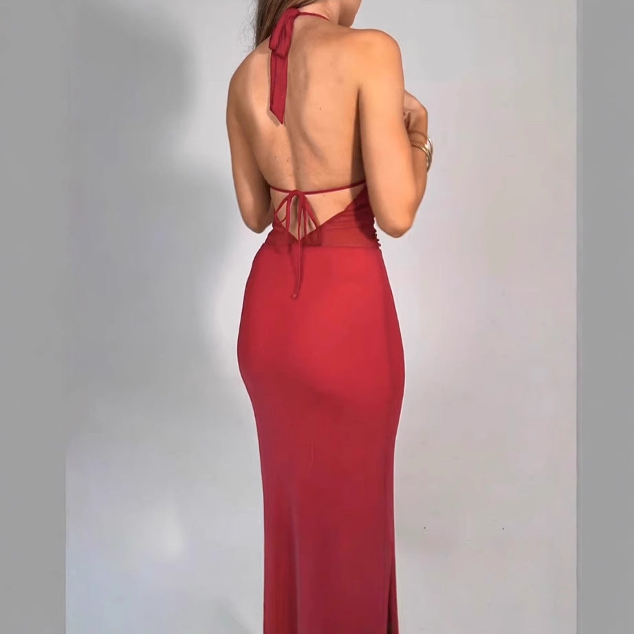 Robes de soirée élégantes pour femmes avec décolleté en V profond et coupe ajustée Chic und Stil