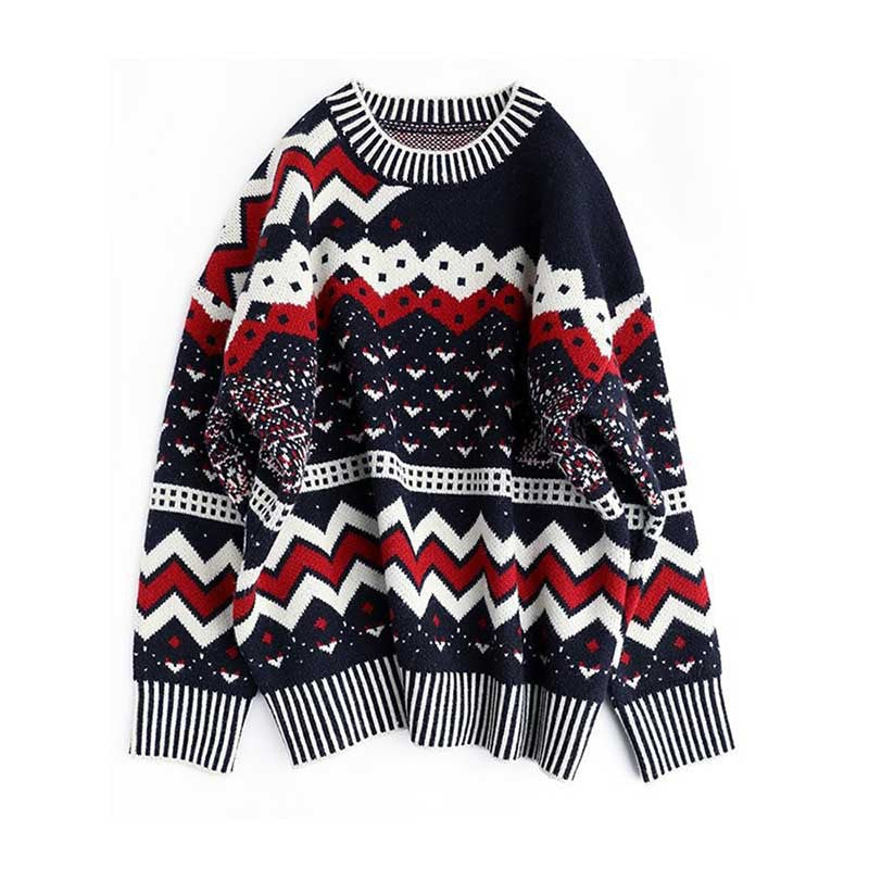 Pull en tricot à motif géométrique Chic und Stil pour femmes