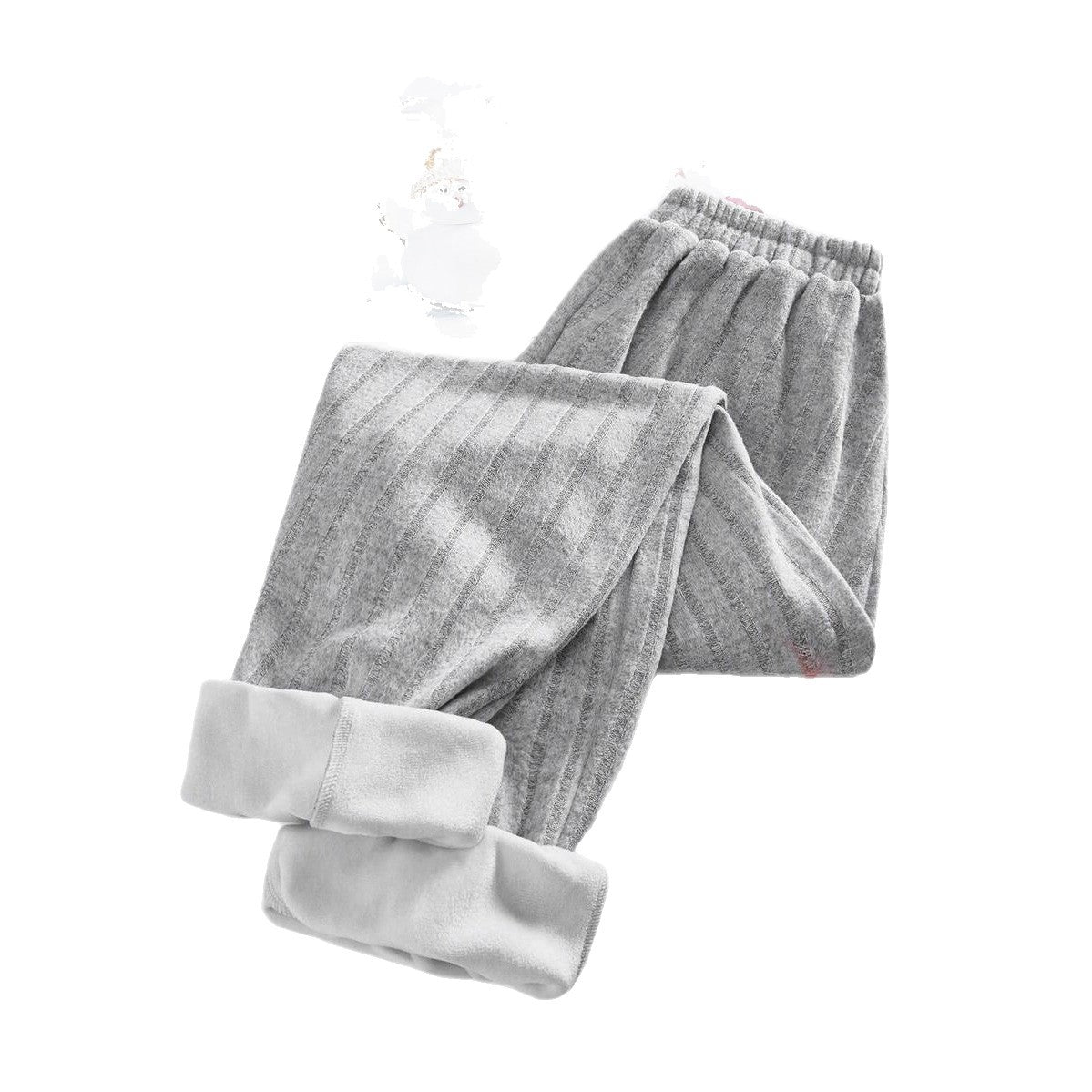 Ladies Cozy Fleece Pants with Elastic Waist and Side Pockets Chic and Style