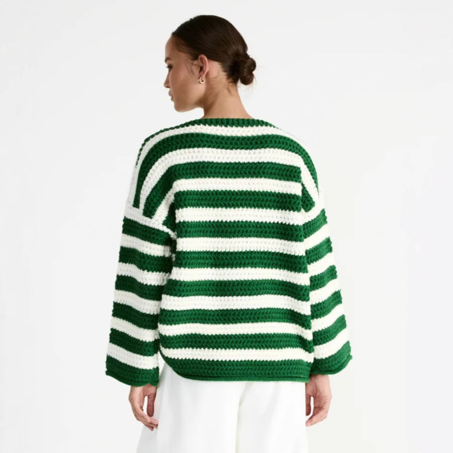 Pull over taille grande décontracté pour femmes avec motif rayé Chic und Stil