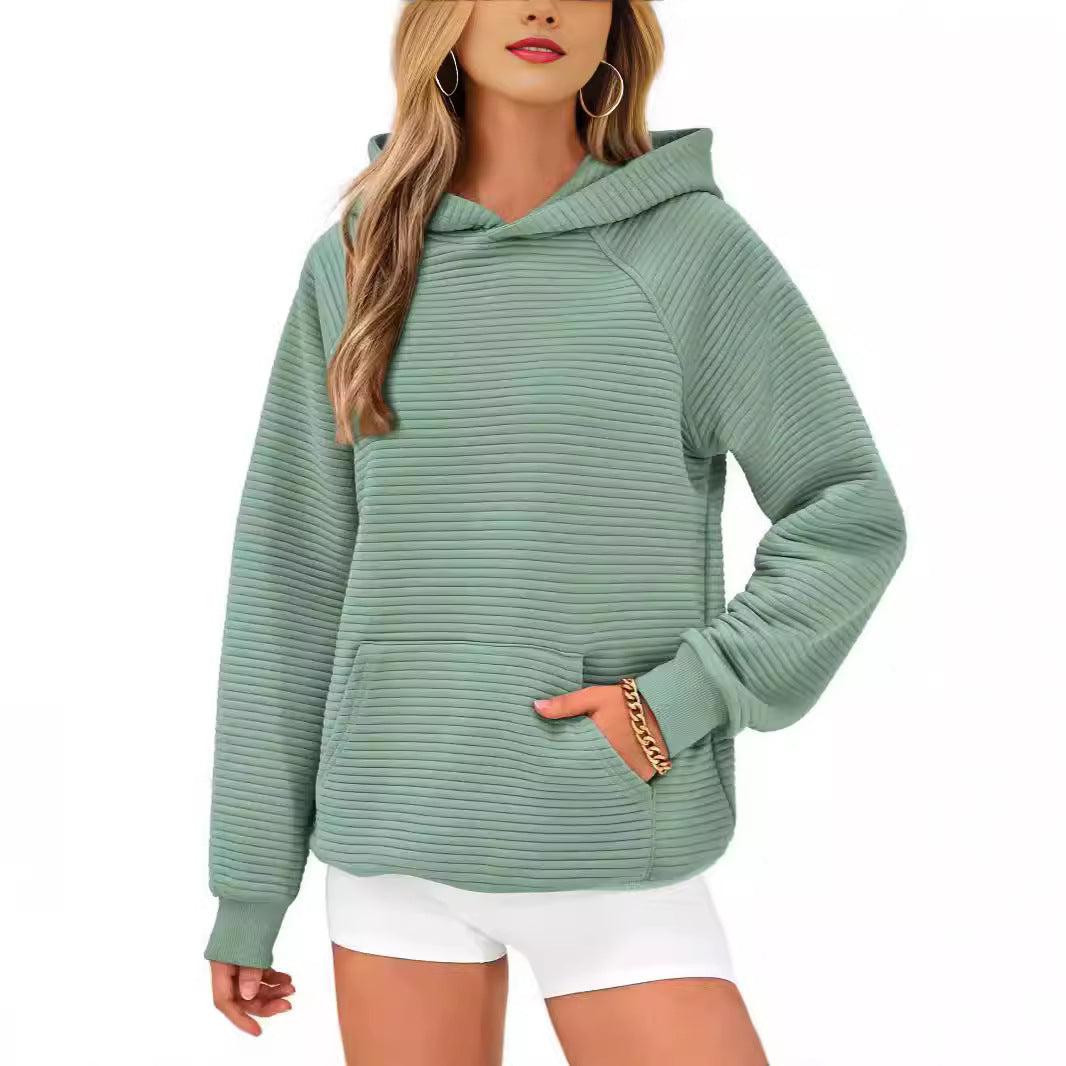 Pull en nid d'abeille douillet pour femmes avec capuche et poche kangourou Chic und Stil