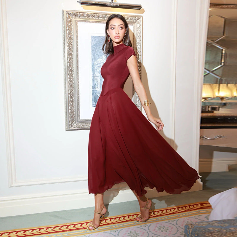 Robe maxi en chiffon élégant pour dames Chic und Stil