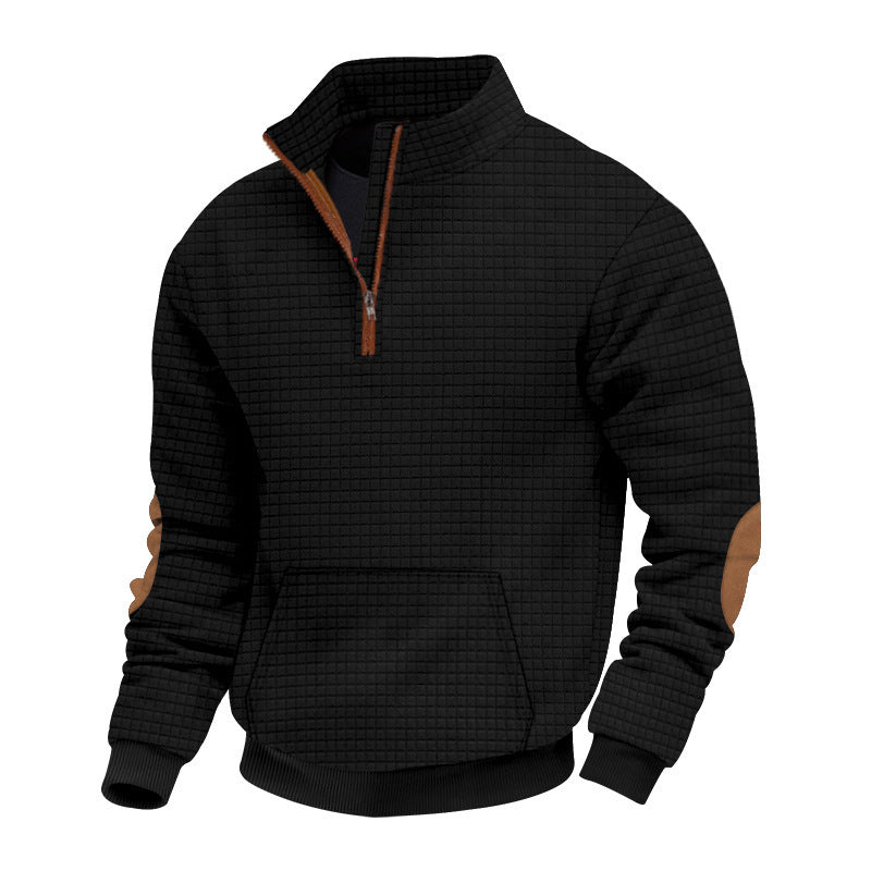 Structured fleece pullover for men with trendy high collar Chic und Stil