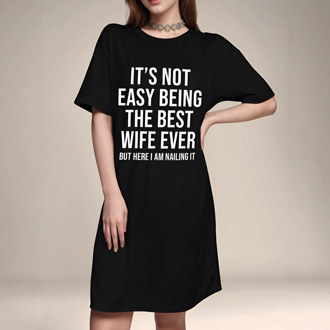 Robe T-shirt graphique surdimensionnée pour femmes Chic und Stil
