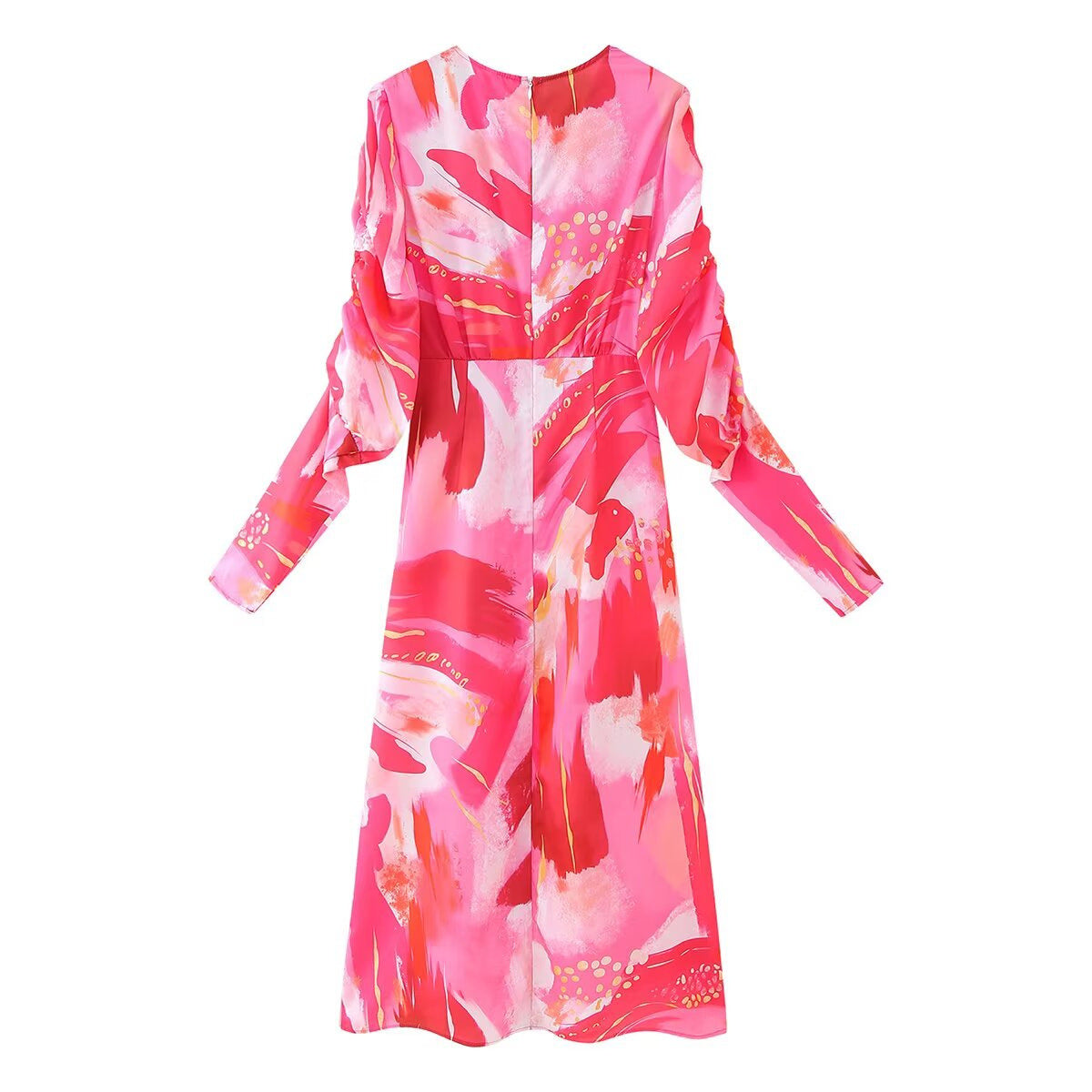 Robe portefeuille pour femmes avec des manches volumineuses et un design élégant Chic und Stil