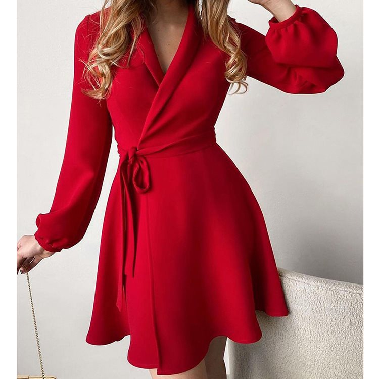 Robe portefeuille chic pour femme avec motif animal et manches longues Chic und Stil