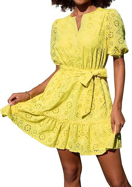 Robe Mini à œillets floraux pour femmes Chic und Stil
