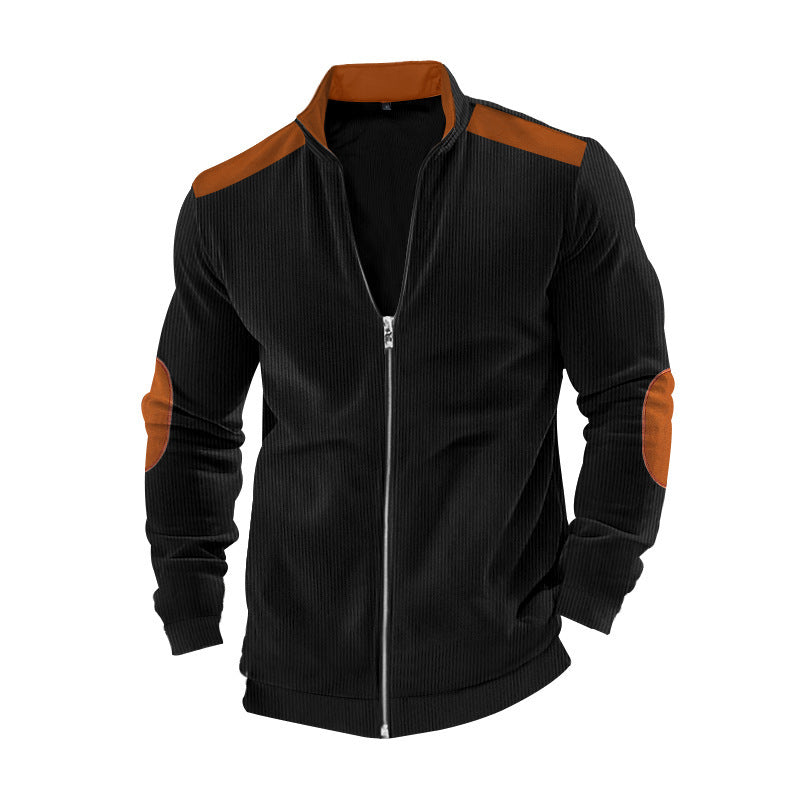 Veste de sport pour homme avec fermeture éclair et détails en simili cuir Chic und Stil