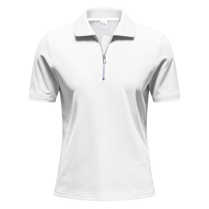 Polo sportif pour hommes à manches courtes avec fermeture éclair Chic und Stil