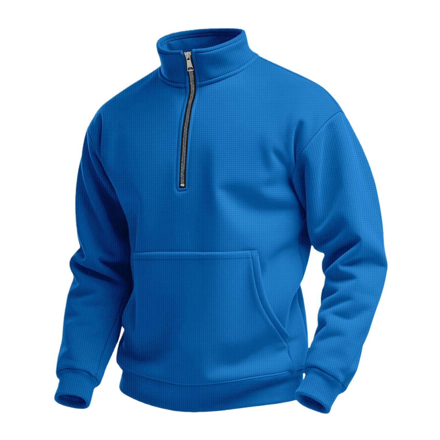 Fleece pullover for men with high collar and practical kangaroo pocket Chic and Style